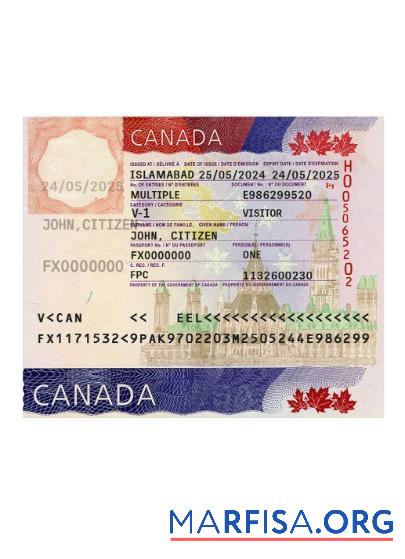 Realistic Canada travel visa 2024 present template